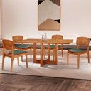 Ver imagem 1 de Mesa Patros Tampo 120 Laminado Barril com 4 Cadeiras Malta Gold Moderna Mobília