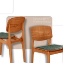 Ver imagem 5 de Mesa Patros Tampo 120 Laminado Barril com 4 Cadeiras Malta Gold Moderna Mobília