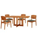 Ver imagem 2 de Mesa Patros Tampo 120 Laminado Barril com 4 Cadeiras Malta Gold Moderna Mobília