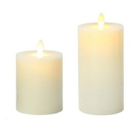 Kit 2 Velas De Led Gigante Parafina Chama Viva 20 E 25 Cm - 1