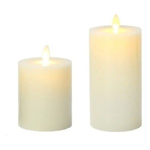 Kit 2 Velas De Led Gigante Parafina Chama Viva 20 E 25 Cm