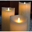 Ver imagem 1 de Kit 3 Velas de Led Gigante Parafina Chama Viva 20 e 25cm