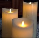 Ver imagem 1 de Kit 3 Velas de Led Gigante Parafina Chama Viva 20 e 25cm