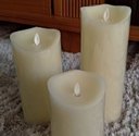 Ver imagem 3 de Kit 3 Velas de Led Gigante Parafina Chama Viva 20 e 25cm