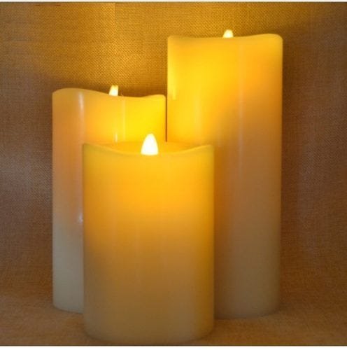 Kit 3 Velas de Led Gigante Parafina Chama Viva 20 e 25cm - 7