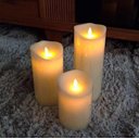 Ver imagem 2 de Kit 3 Velas de Led Gigante Parafina Chama Viva 20 e 25cm