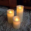 Ver imagem 2 de Kit 3 Velas de Led Gigante Parafina Chama Viva 20 e 25cm