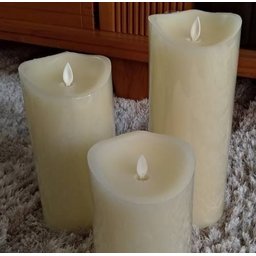 Kit 3 Velas de Led Gigante Parafina Chama Viva 20 e 25cm - 3