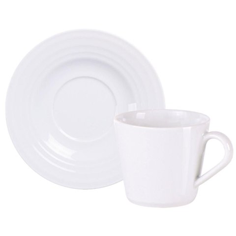Conjunto Xícara e Pires de Chá Tramontina Vibrare em Porcelana 185 Ml 2 Peças