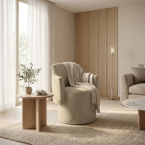 Poltrona Orgânica Decorativa Elegante Minimalista Sala