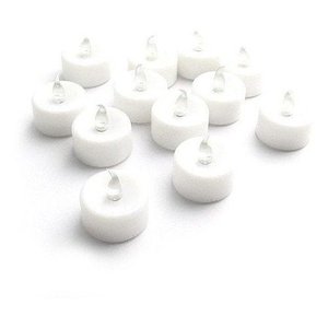 Kit Com 12 Velas De Led Cor Amarelo - Baterias Inclusas