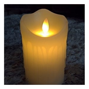 Vela Led Grande Parafina Derretida Chama Viva 15 X 7.5 Cm