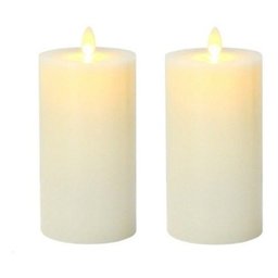 Kit 2 Velas De Led Gigante Parafina Chama Viva Altura 20 Cm - 1