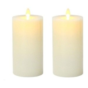 Kit 2 Velas De Led Gigante Parafina Chama Viva Altura 20 Cm