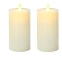 Ver imagem 1 de Kit 2 Velas de Led Gigante Parafina Chama Viva Altura 20 Cm