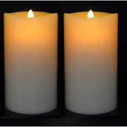 Kit 2 Velas De Led Gigante Parafina Chama Viva Altura 20 Cm - 2