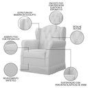 Ver imagem 3 de Quarto Infantil 3 Peças com Poltrona Amamentação Cecilia Sintético Branco - Phoenix