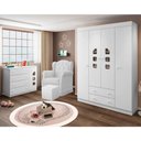 Ver imagem 2 de Quarto Infantil 3 Peças com Poltrona Amamentação Cecilia Sintético Branco - Phoenix