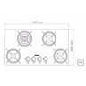 Cooktop Tramontina 4 Bocas à Gás Glass Brasil 4Ggtri70 Bivolt - 4