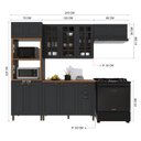 Ver imagem 4 de Armário de Cozinha Modulada Compacta Fidelitá Nara 100% MDF 4 Peças 270cm 12 Portas 2 Gavetas com