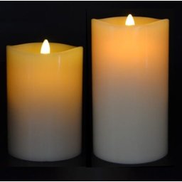 Kit 2 Velas De Led Gigante Parafina Chama Viva 15 E 20 Cm - 2