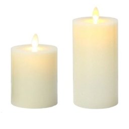 Kit 2 Velas De Led Gigante Parafina Chama Viva 15 E 20 Cm - 1