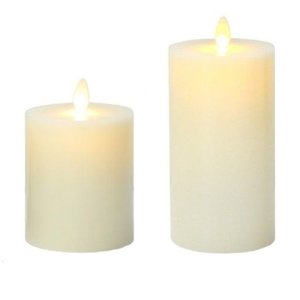Kit 2 Velas De Led Gigante Parafina Chama Viva 15 E 20 Cm