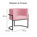 Ver mais imagens de Kit 2 Poltrona Luana Suede Rosa Base Preto Luxo - Fm