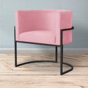 Ver imagem 7 de Kit 2 Poltrona Luana Suede Rosa Base Preto Luxo - Fm