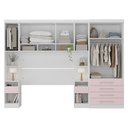 Ver imagem 3 de Quarto Modulado Queen com Guarda-roupas Maleiro e Cabeceira Alpes Master Luciane Móveis