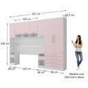 Ver imagem 4 de Quarto Modulado Queen com Guarda-roupas Maleiro e Cabeceira Alpes Master Luciane Móveis