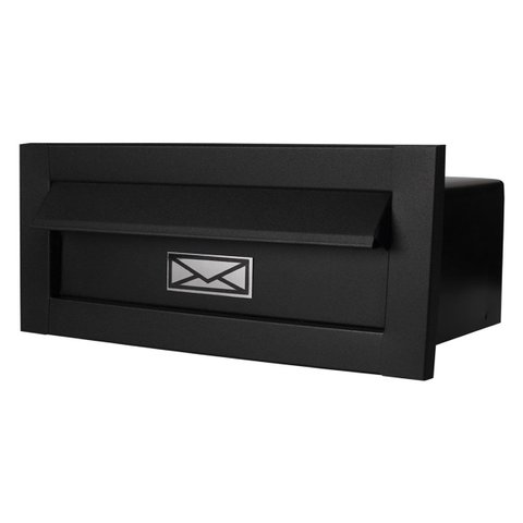 Caixa Correio Techinox Carta e Revista Hat Preta Fosca 20 Cm Profundidade