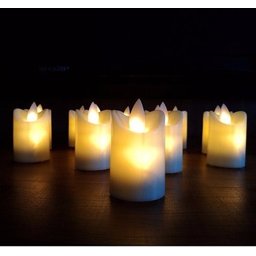 Kit Com 12 Velas De Led Cor Amarelo Castical - Chama Viva - 3