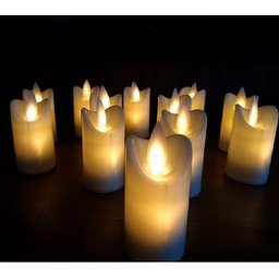 Kit Com 12 Velas De Led Cor Amarelo Castical - Chama Viva - 4