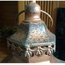 Conjunto 2 Lanterna Marroquina Metal Vidro Cobre + Velas Led - 5