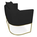 Ver imagem 5 de Kit 01 Namoradeira 02 Lugares E 01 Poltrona Paola Linho Base Metálica Dourado Cor A79 Preto