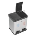 Ver imagem 2 de Lixeira Inox Dupla com Pedal Retangular 30L Tramontina