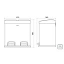 Ver imagem 4 de Lixeira Inox Dupla com Pedal Retangular 30L Tramontina