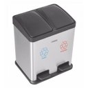 Ver imagem 1 de Lixeira Inox Dupla com Pedal Retangular 30L Tramontina