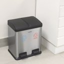 Ver imagem 3 de Lixeira Inox Dupla com Pedal Retangular 30L Tramontina