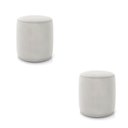 Ver imagem 2 de Puff Redondo Orgânico para Sala Kit 2 Malu Veludo Cinza M11 - D’Rossi