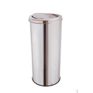 Lixeira Inox Com Tampa Flip-TopInox (Basculante) 50 Litros Largo