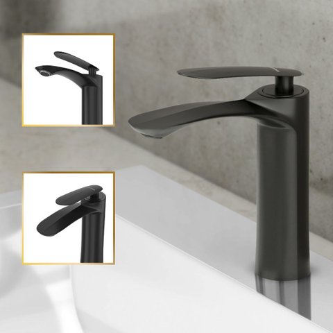 Torneira de Banheiro Lavabo Grécia Monocomando 100% Metal Premium Quente e Fria Preto Goldenx