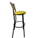 Ver imagem 4 de Kit 8 Banquetas Bistrô Aço Junco Marfim Assento Amarelo