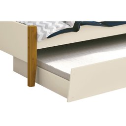 Cama Babá Solteiro com Auxiliar Simba Areia Fosco com Madeira - MoveisAqui - 3