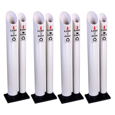 Kit 4 Coletor De Copos Descartaveis Duplo Pvc Água Café