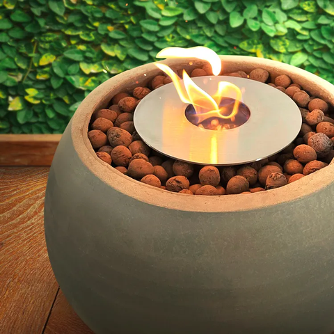 Lareira Ecológica Cimento Queimador Inox 304 - Porak Oval