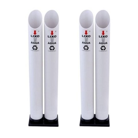 kIT 2 Lixeira Copos Reciclavel Descartaveis Duplo Água 200ml