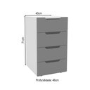 Ver imagem 4 de Gaveteiro Madri 4 Gavetas Cinza/branco - Politorno