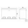 Lixeira Inox Tripla com Pedal Retangular 45L Tramontina - 4